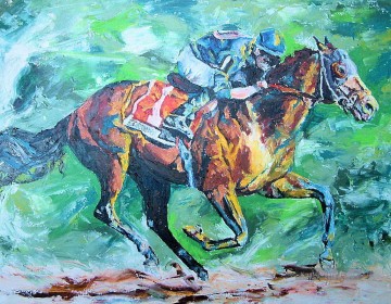  rennen - Pferderennen 08 impressionistische